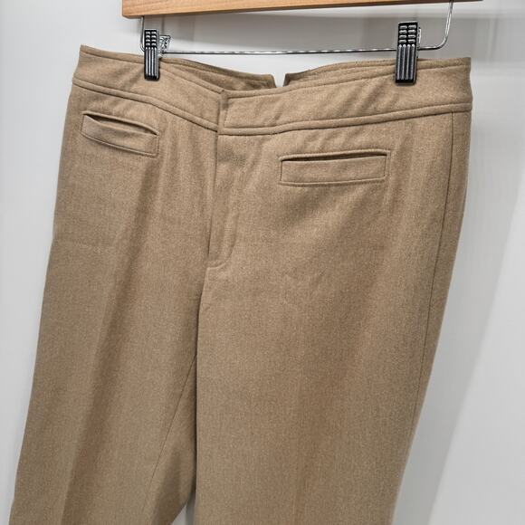 Banana Republic Pants Womens 8 Harrison Wool Cashmere Blend Wide Leg Tan Vintage - Picture 6 of 9